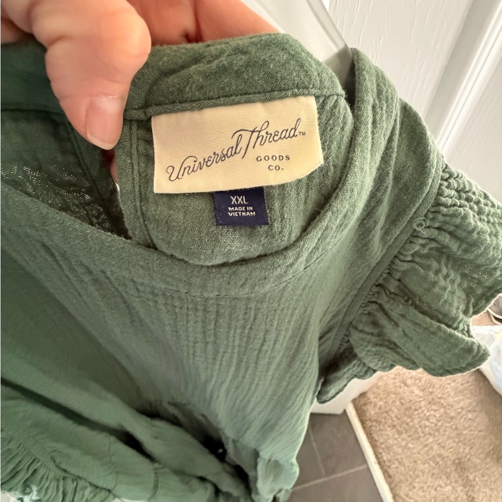 Universal Thread Olive Green Tiered Maxi Dress - Picture 3 of 3